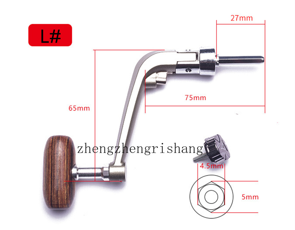 Spinning Fishing Reel Handle Knob Metal Wooden Rocker Arm Replacement Grip Parts