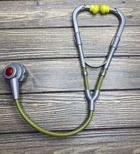 Vintage Pretend Play Doctor Nurse Stethoscope Plastic Gray Green Yellow