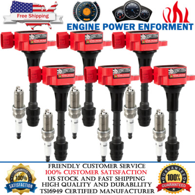 6 Pack Ignition Coil & Iridium Spark Plug For 2005-2019 Nissan Frontier