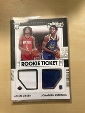 Jalen Green Jonathan Kuminga 2021-22 Contenders Rookie Ticket Dual Swatches RC