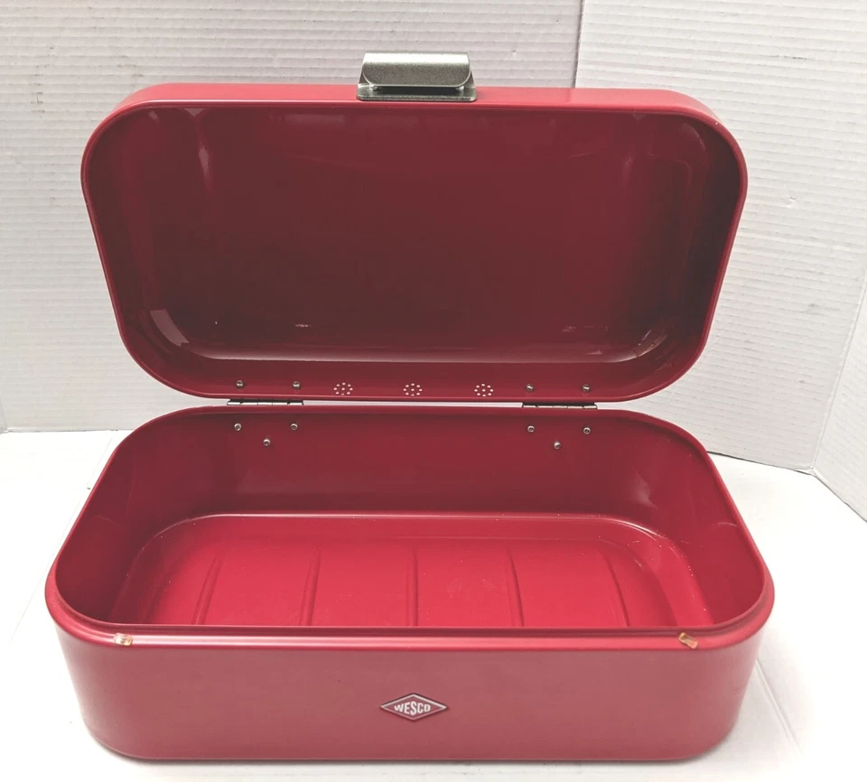 Caja de pan Wesco Grandy Breakfast Sandwich Box rojo esmaltado resistente Foto 4 de 4