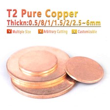 Solid Pure Copper Discs Blanks Round Plate Metal Sheet 10-300mm OD 0.5 6mm Thick