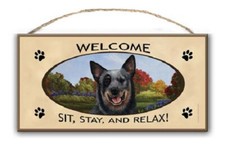 Wood Welcome Sign - Australian Cattle Dog