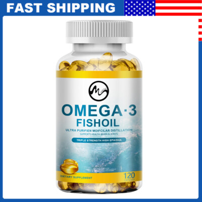 Omega 3 Fish Oil Capsules 3x Strength 1400mg EPA & DHA, Highest Potency 120 Caps