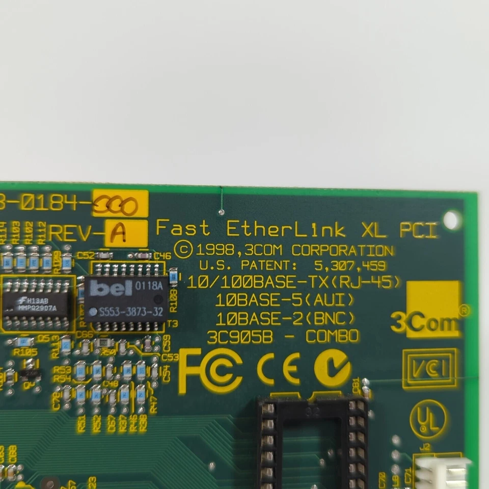 3Com 3C905B Fast EtherLink XL PCI BNC RJ45 AUI 10/100 PCI NIC Ethernet Network - Image 4 of 4