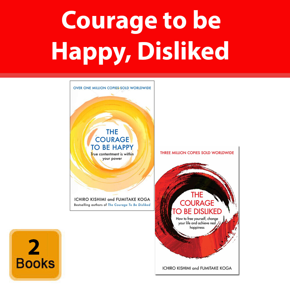 Courage To Be Disliked and Happy 2 Books Set by Ichiro Kishimi, Fumitake Koga