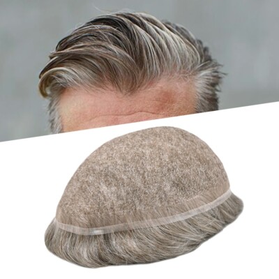 Mens Toupee,Hair replacement,Hairpiece for men Full French lace Mens Hair system