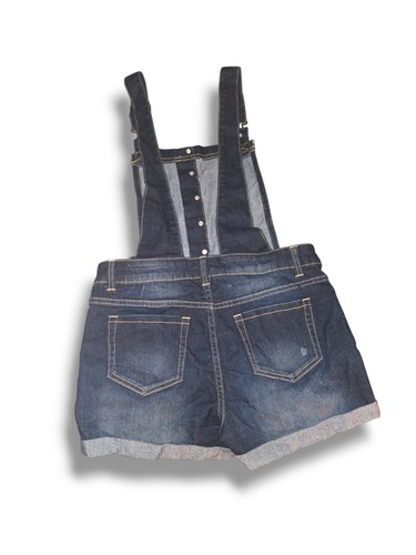 Overall Shorts Girls Size 16 Bkue Jean Dark Wash Canyon River Blues Shortalls - Picture 2 of 12