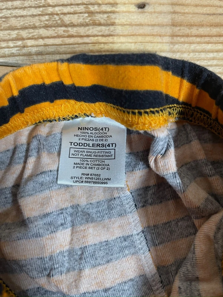 Naranja Negro Rayas Niños (4T) Leggings Parte Inferior Algodón Ropa de Salón Pantalones Elásticos Foto 3 de 3