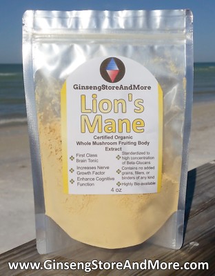 4oz Lion's Mane Extract | Organic Whole Mushroom Fruiting Body | Highest Quality