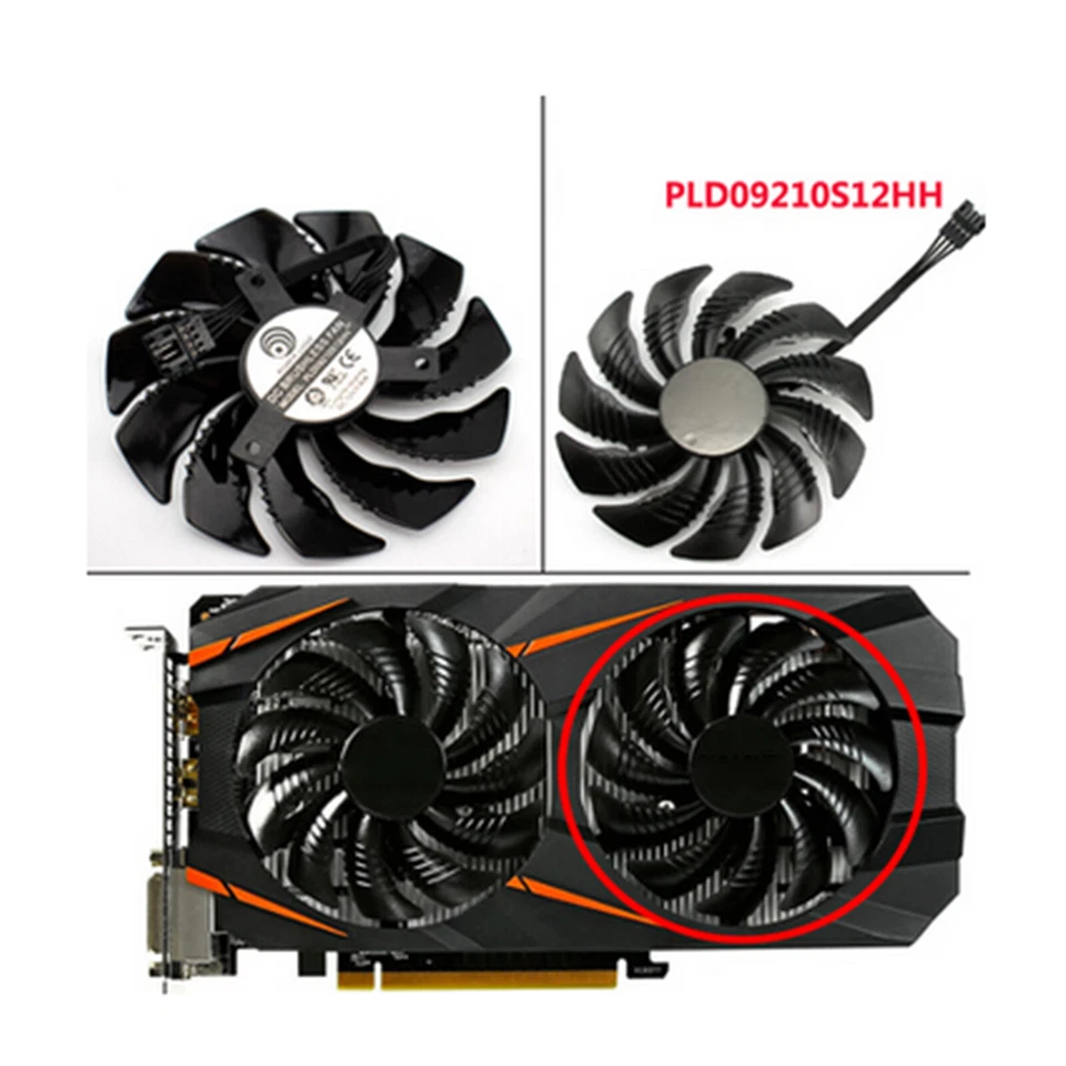 For Gigabyte GTX 1060 1070 T129215SU Fan 85mm Replacement Cooler Cooling Fan BM - Image 3 of 4