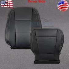 LH Driver Bottom+Top Seat Covers For 2015 2016 2017 Ford F150 Perforated Black