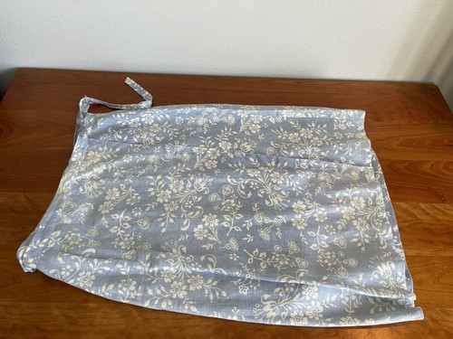 Boden 14 R 100% Linen Powder Blue & White Beautiful Floral Print Wrap Skirt - Picture 13 of 24