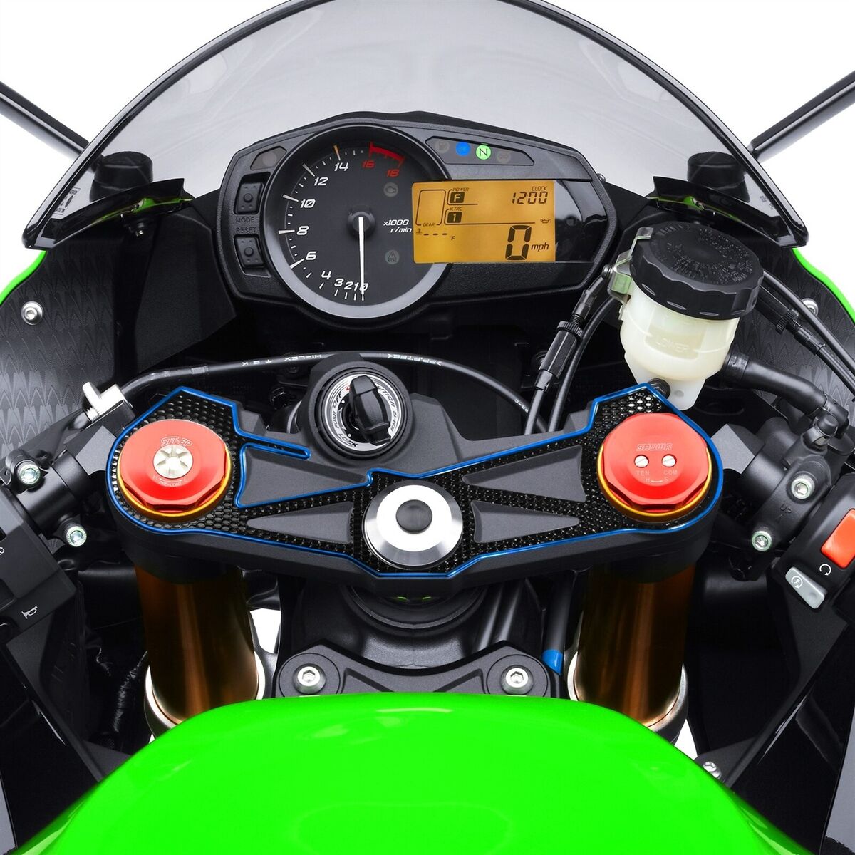 Handle Yoke Cover Triple-Tree Protector 12-23 Ninja ZX6R 636 Handle Yoke Cover Triple-Tree Protector 12-23 Ninja ZX6R 636