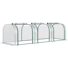 Portable Tunnel Indoor Greenhouse Kit Outdoor Flower Plant with 3 Zippered Doors