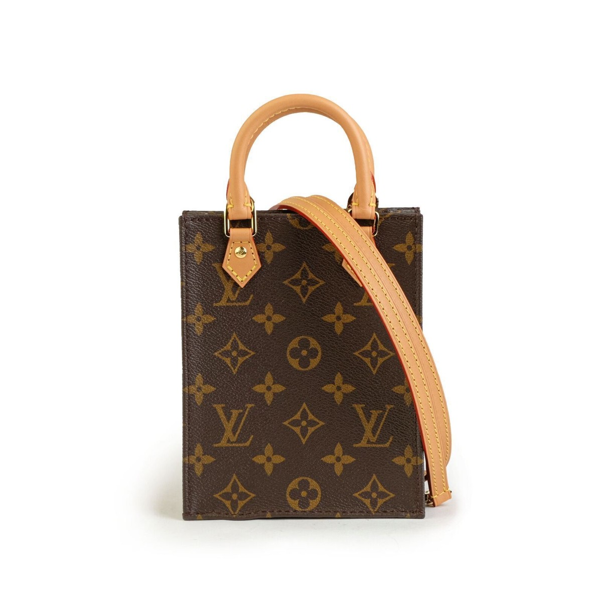 トートバッグ LOUIS VUITTON Petit Sac Plat NEW LOUIS VUITTON Petit Sac Plat Monogram Shoulder Tote Bag