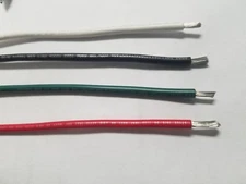 BOAT MARINE CAR 12 AWG PRIMARY WIRE WHITE GREEN RED BLACK TINNED STRANDED 25' EA