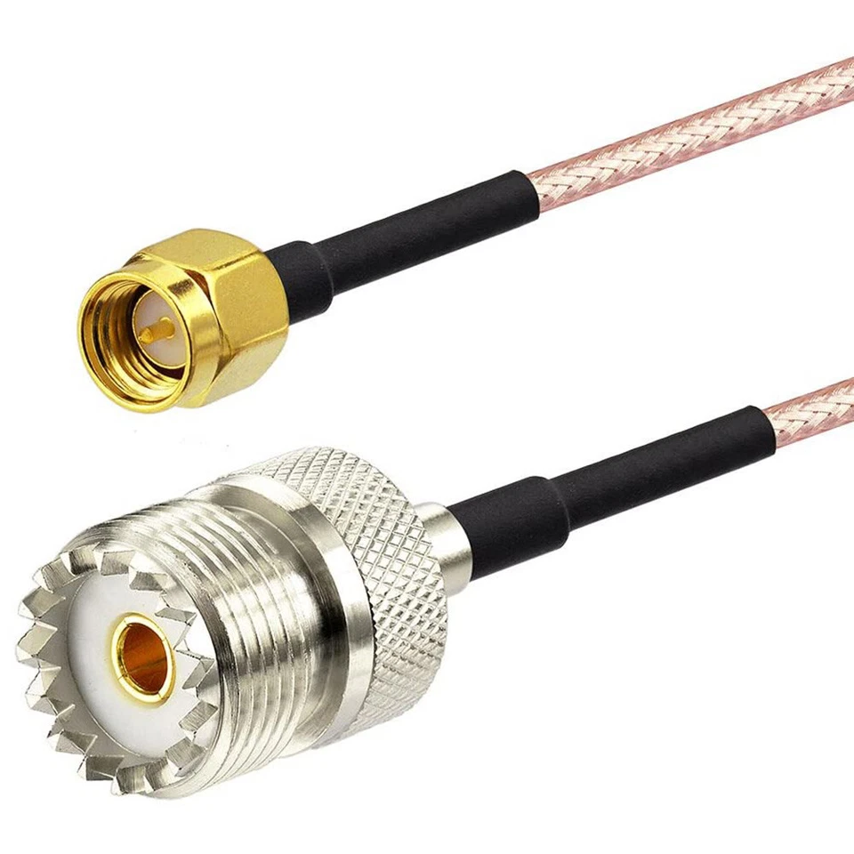 SMA Male Plug to UHF Female SO239 Jack RG316 Coaxial Jumper Cable 30cm 12 inches - Image 2 of 4