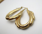 14K Yellow Gold Oval Hoop Earrings [E245] — photo 5