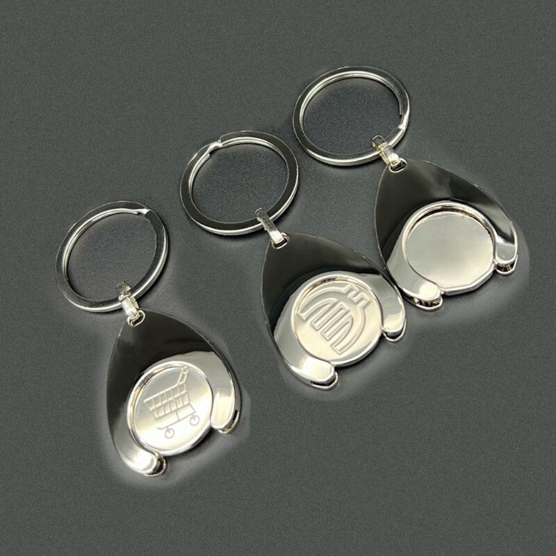 Metal Coin Keychain Portable Pluggable Tokens Keyring Phone Car key ...