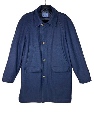VTG Pendleton Navy Blue Wool Pea Coat Men's Size 40 Zipper Button Thinsulate