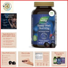 Sleep Well Melatonin Gummies, Adult Sleep Support Gummy , 90ct  Fall Asleep ...