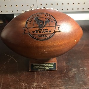 NFL Texans Inaugural Season 2002 Football Wooden