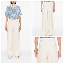 Adidas Originals Women  s Montreal Wide-leg High-rise jeans Size 34  in Beige NWT