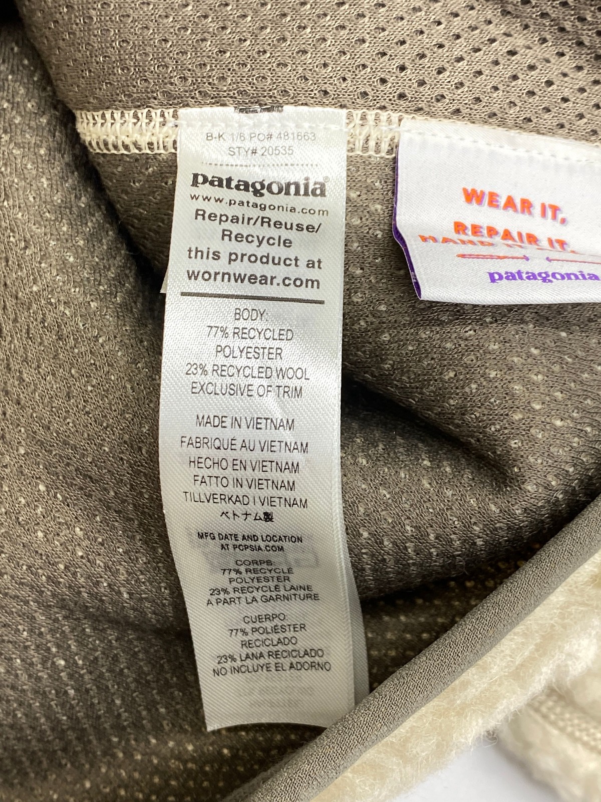 Patagonia Unisex Jacket Beige Size M S/W M Natural Blend Retro Full Zip Cardigan thumbnail 9