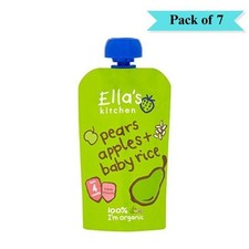 Ellas Kitchen Stage 1 Baby Rice Pear Apple - Pack of 7 120g each