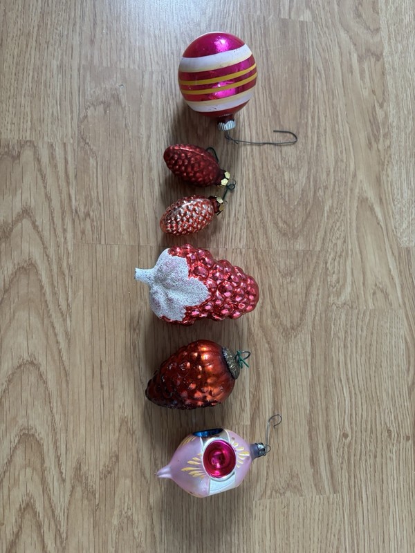 Vintage Christmas Ornaments Lot Of 6