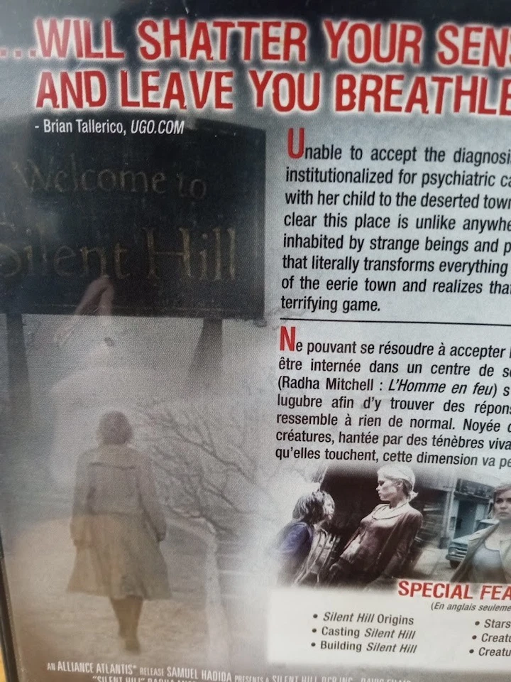 Silent Hill DVD Rare Fullscreen Edition PlayStation Adaptation - Alliance - Image 4 of 4