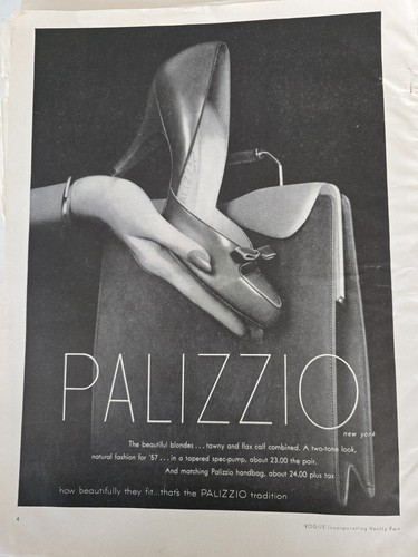 1957 Women's Palizzio high heel shoes vintage Fashion ad - Picture 1 of 1