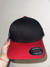 NWOT Flexfit Baseball Cap Hat Red Black Grey L/XL