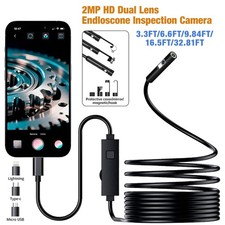 For iOS Android Compatible Endoscope Dual Lens 1080P 8LED IP67 Waterproof Camera