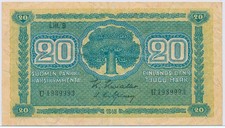 Finland 20 Markkaa 1945, Litt. B,  P.86_VF