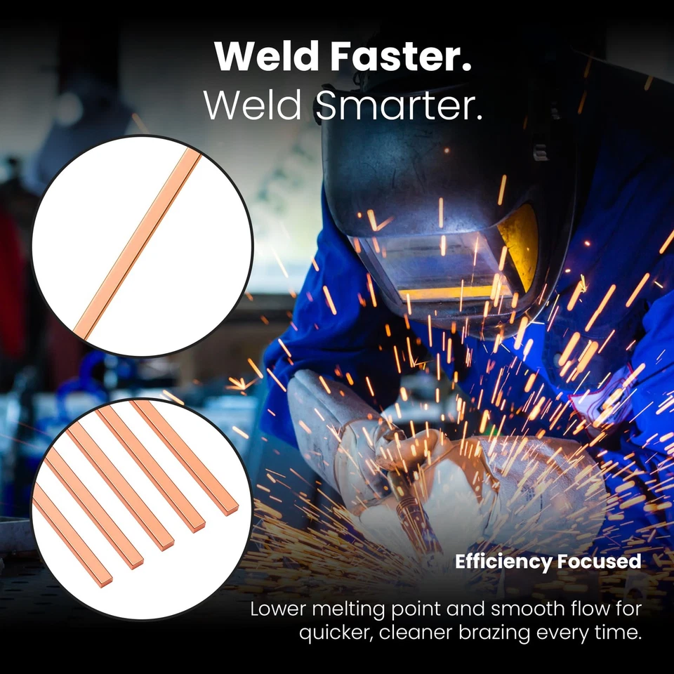 42 piezas varillas de soldadura AWS BCuP-5 15 % plata soldadura Phos cobre soldadura fuerte aleación Fl... Foto 4 de 4