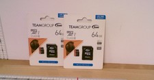 Lot of 2 TeamGroup 64 GB MicroSD XC UHS-I Memory Card Adapter 1 Class 10
