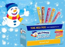Mr Freeze Mega Pops 75 x 90ml – Assorted Flavour Freezable Ice Pops | Bulk Pack