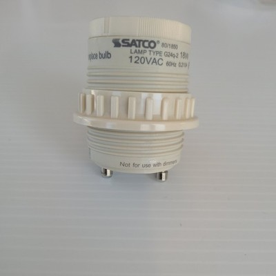 Satco 80/1850 GU24 to G24q-2 Self-ballasted Bulb Adapter for 18 watt 4-pin CFL