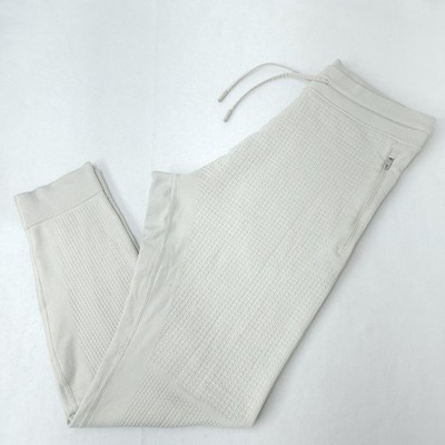 Lululemon Engineered Warmth Wool Blend Jogger Pants Beige Waffle Knit Mens M