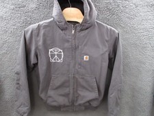Carhartt 0J3371-M Grey Hooded Insulated Full Swing Zip Jacket Men's Large