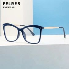 Large Frame Anti Blue Light Cat Eye Eyeglasses Women Fashion Clear Lens Glasses