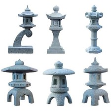 Saihisday 6Pcs Miniature Asian Decor, Japanese Lantern Style, Chinese