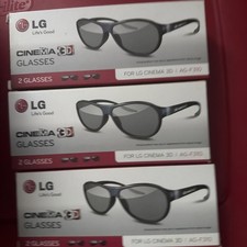 LG AG-F310 Cinema 3D Glasses - Black 5 Pair  Bag Of Theater Glasses
