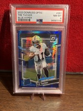 TRE TUCKER 2023 DONRUSS OPTIC RATED ROOKIE BLUE HYPER PRIZM RC PSA 8