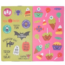4 Sheets Halloween SCRATCH n SNIFF Stickers Monster Sweets 62ct Kids Teachers