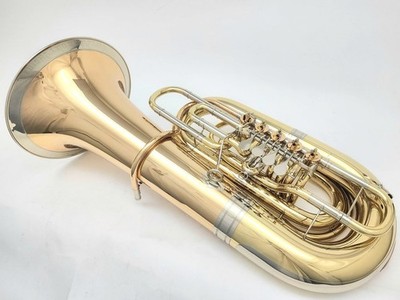 Gebr Alexander Mainz Germany 163 5 Valve Rotary CC Tuba with Gold Brass Bell New