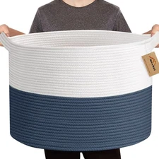 Extra Large Rope Basket, XXXL Woven Wicker Storage Basket, Kids Room Toy Stor...