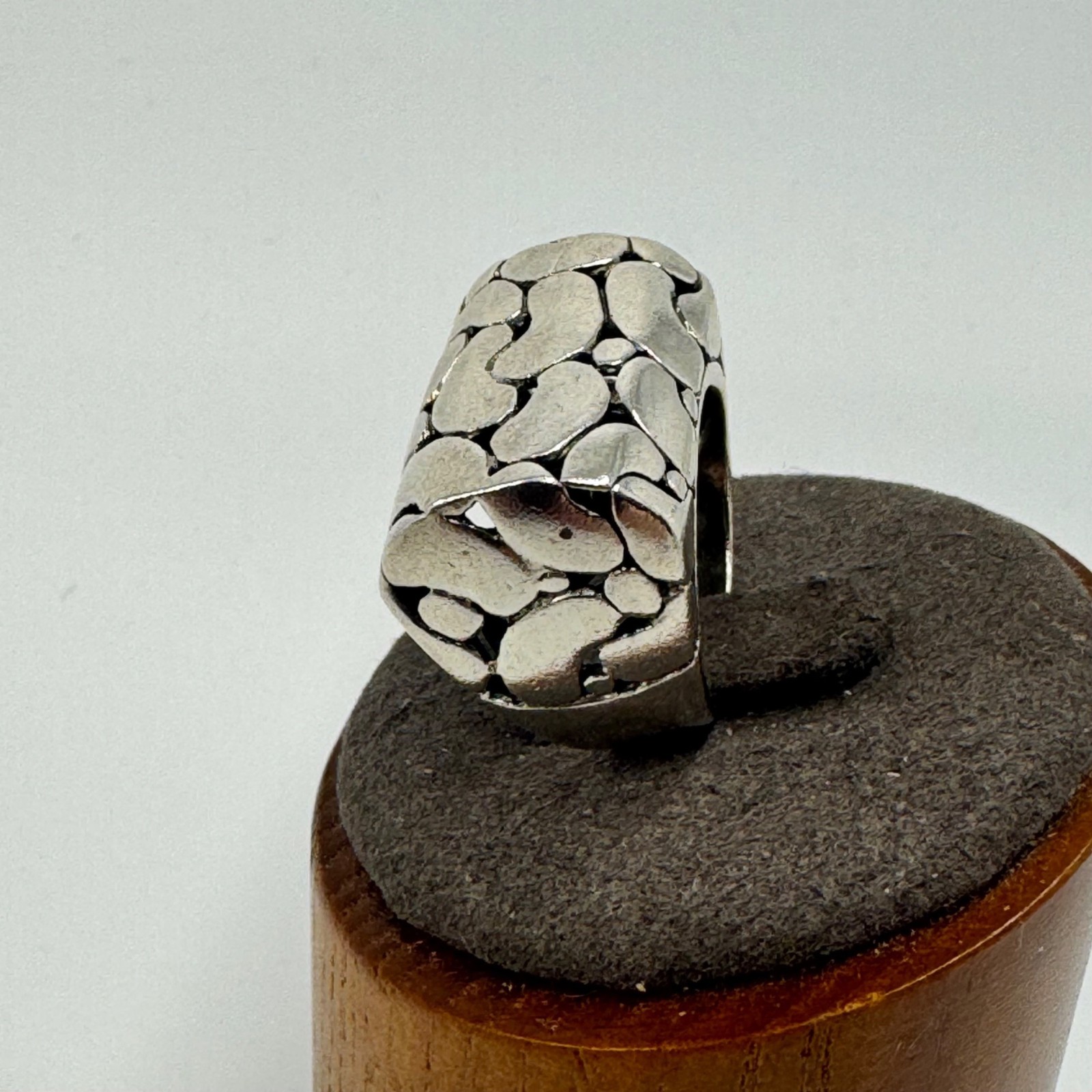 VTG Solid Sterling Silver 925 Pebble Texture Desi… - image 3